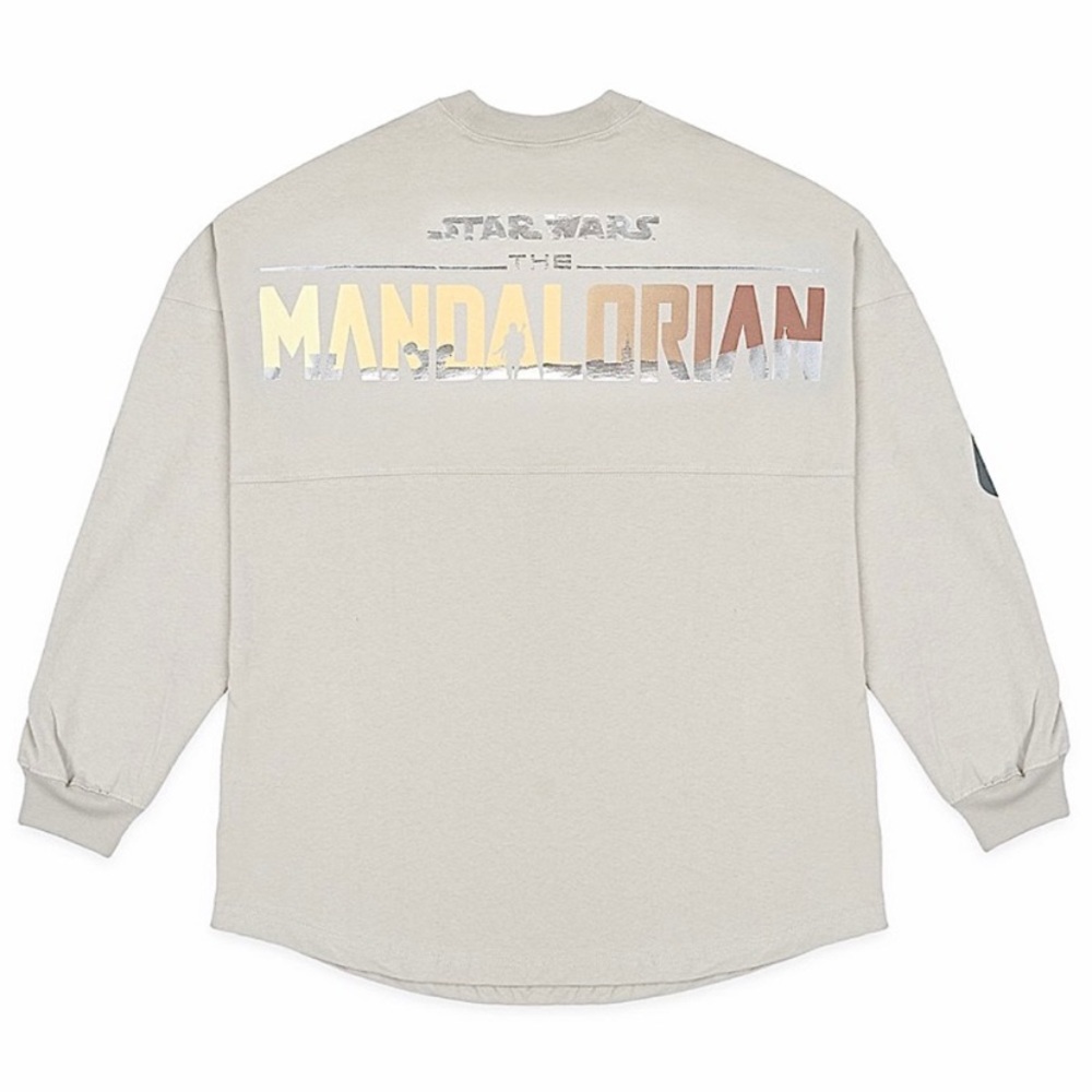 Disney Star Wars Mandalorian Chrome Spirit Jersey Gray/Silver Metallic Sz Large - Picture 1 of 10